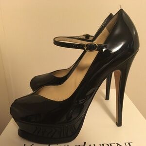 YSL / Saint Laurent Patent Leather Mary Jane Pumps